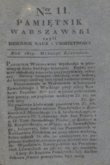 Pamiętnik Warszawski. R.5, T.15, Ner 11 (listopad 1819) + dod.