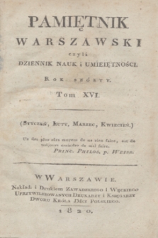 Pamiętnik Warszawski. R.6, T.16, [ner 1] (styczeń 1820)