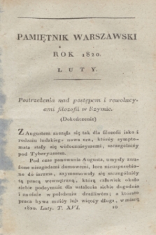 Pamiętnik Warszawski. R.6, T.16, [ner 2] (luty 1820) + dod.