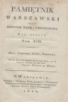 Pamiętnik Warszawski. R.6, T.17, [ner 5] (maj 1820)