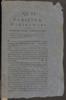 Pamiętnik Warszawski. R.6, T.18, ner 11 (listopad 1820)
