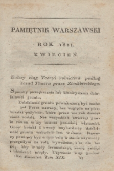 Pamiętnik Warszawski. R.7, T.19, [Ner 4] (kwiecień 1821) + wkładka