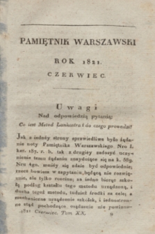 Pamiętnik Warszawski. R.7, T.20, [ner 6] (1 czerwca 1821)