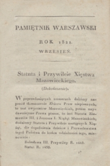 Pamiętnik Warszawski. R.7, T.21, [ner 9] (1 września 1821)