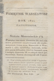 Pamiętnik Warszawski. [R.7], T.21, [ner 10] (październik 1821)