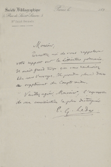 Korespondencja Konstantego Marii Górskiego z lat 1887 – 1909. T. 5, Ledos -Mycielski