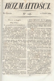 Rozmaitości : oddział literacki Gazety Lwowskiej. 1822, nr 143