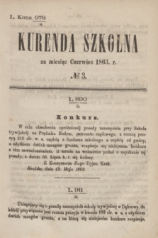 Kurenda Szkolna za miesiąc Czerwiec 1863, № 3