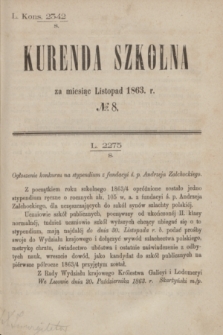 Kurenda Szkolna za miesiąc Listopad 1863, № 8