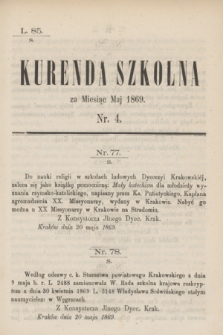 Kurenda Szkolna za Miesiąc Maj 1869, nr 4