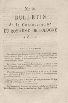 Bulletin de la Confédération du Royaume de Pologne. 1812, Nro. 31 (15 Septembre)