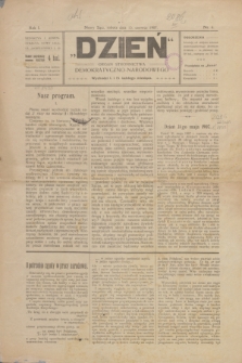 Dzień : organ Stronnictwa Narodowo-Demokratycznego. R.1, nr 6 (15 czerwca 1907)