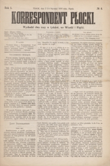 Korrespondent Płocki : wychodzi we wtorki i piątki. R.1, № 4 (14 stycznia 1876)