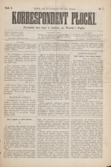 Korrespondent Płocki : wychodzi we wtorki i piątki. R.1, № 7 (25 stycznia 1876)