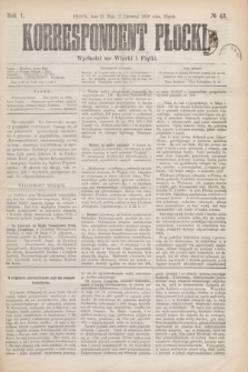 Korrespondent Płocki : wychodzi we Wtorki i Piątki. R.1, № 43 (2 czerwca 1876)