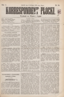 Korrespondent Płocki : wychodzi we Wtorki i Piątki. R.1, № 55 (14 lipca 1876)