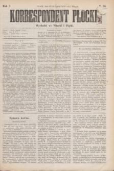 Korrespondent Płocki : wychodzi we Wtorki i Piątki. R.1, № 58 (25 lipca 1876)