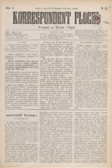 Korrespondent Płocki : wychodzi we Wtorki i Piątki. R.1, № 91 (17 listopada 1876)