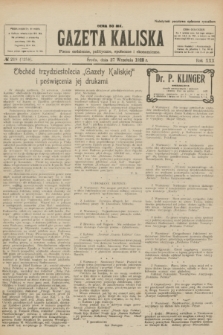 Gazeta Kaliska : pismo codzienne, polityczne, społeczne i ekonomiczne. R.30, № 219 (27 września 1922) = nr 7258