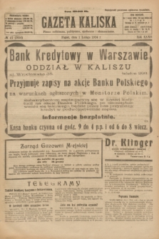 Gazeta Kaliska : pismo codzienne, polityczne, społeczne i ekonomiczne. R.32, № 27 (1 lutego 1924) = nr 7656