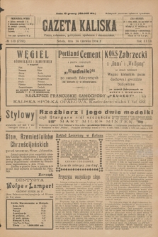 Gazeta Kaliska : pismo codzienne, polityczne, społeczne i ekonomiczne. R.32, № 133 (14 czerwca 1924) = nr 7763