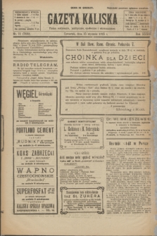 Gazeta Kaliska : pismo codzienne, polityczne, społeczne i ekonomiczne. R.33, nr 11 (15 stycznia 1925) = nr 7939
