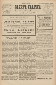 Gazeta Kaliska : pismo codzienne, polityczne, społeczne i ekonomiczne. R.33, nr 197 (27 sierpnia 1925) = nr 8124