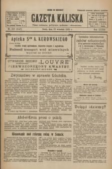 Gazeta Kaliska : pismo codzienne, polityczne, społeczne i ekonomiczne. R.33, nr 220 (23 września 1925) = nr 8147