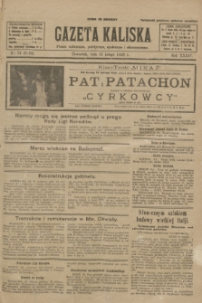 Gazeta Kaliska : pismo codzienne, polityczne, społeczne i ekonomiczne. R.34, nr 34 (11 lutego 1926) = nr 8262