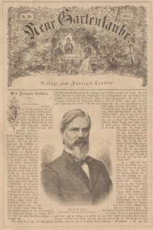 Neue Gartenlaube : Beilage zum „Danziger Courier”. 1893, № 20 ([14 Mai])