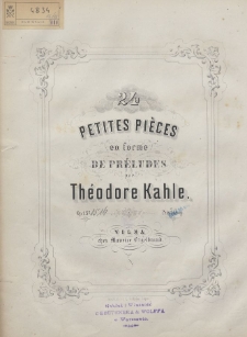 24 petites pièces en forme de préludes : op. 1. No [15, 16]