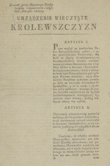 Proiekt przez Deputacye Konstytucyiną i wyznaczoną, względem Starostw ułożony : Urządzenie Wieczyste Krolewszczyzn