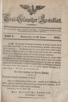 Tost-Gleiwitzer Kreisblatt. Jg.[10], Stück 4 (22 Januar 1852)
