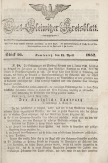 Tost-Gleiwitzer Kreisblatt. Jg.[10], Stück 16 (15 April 1852)