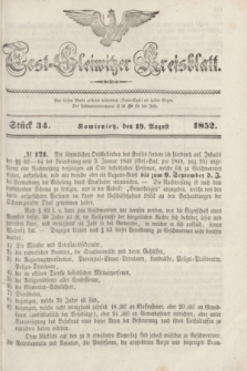 Tost-Gleiwitzer Kreisblatt. Jg.[10], Stück 34 (19 August 1852)