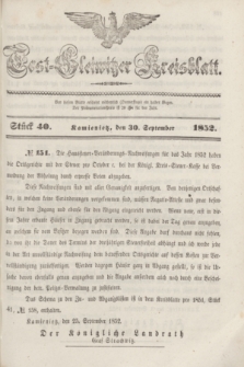 Tost-Gleiwitzer Kreisblatt. Jg.[10], Stück 40 (30 September 1852)