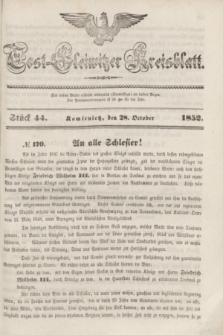 Tost-Gleiwitzer Kreisblatt. Jg.[10], Stück 44 (28 October 1852)