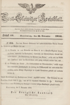 Tost-Gleiwitzer Kreisblatt. Jg.[12], Stück 46 (16 November 1854)