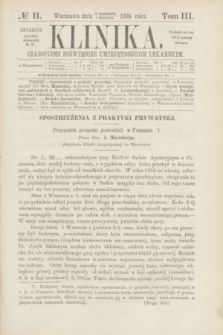 Klinika : czasopismo poświęcone umiejętnościom lekarskim. [R.3], T.3, № 11 (1 grudnia 1868)