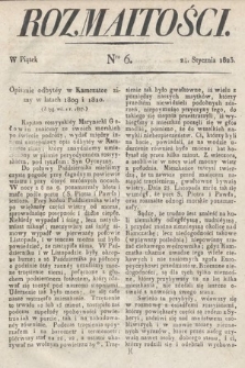 Rozmaitości : oddział literacki Gazety Lwowskiej. 1823, nr 6