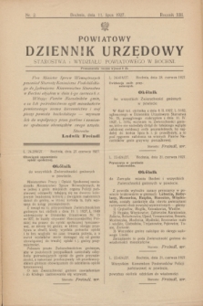 Powiatowy Dziennik Urzędowy Starostwa i Wydziału Powiatowego w Bochni. R.13, nr 2 (11 lipca 1927)
