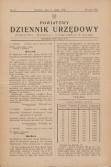 Powiatowy Dziennik Urzędowy Starostwa i Wydziału Powiatowego w Bochni. R.14, nr 8 (31 maja 1928)