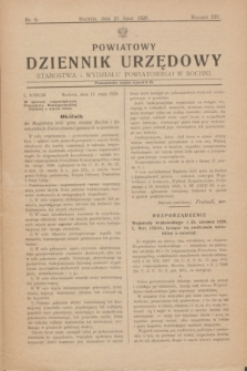 Powiatowy Dziennik Urzędowy Starostwa i Wydziału Powiatowego w Bochni. R.14, nr 9 (21 lipca 1928)