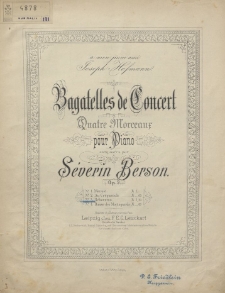 Bagatelles de concert : quatre morceaux pour piano : op. 2. No 3, Scherzino