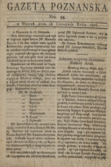 Gazeta Poznańska. 1806, Nro. 94 (18 listopada)