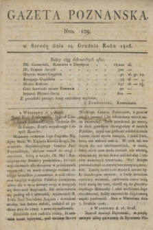 Gazeta Poznańska. 1806, Nro. 109 (24 grudnia) + dod.