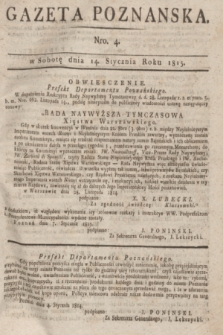 Gazeta Poznańska. 1815, Nro. 4 (14 stycznia) + dod. + wkładka