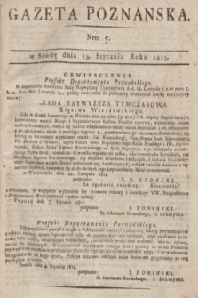 Gazeta Poznańska. 1815, Nro. 5 (18 stycznia) + dod.