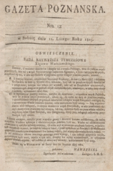 Gazeta Poznańska. 1815, Nro. 12 (11 lutego) + dod.