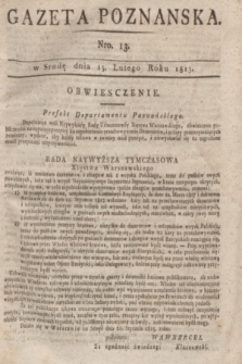 Gazeta Poznańska. 1815, Nro. 13 (15 lutego) + dod.